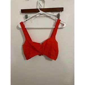 Hypeach Women's Tank Top Crop Top, Orange, Medium